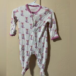 Adorable Pink Fox Print Baby Onesie